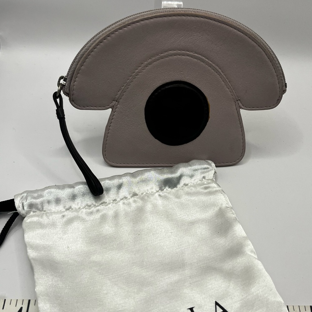 Furla Taupe and Black Semi-Circle coin case